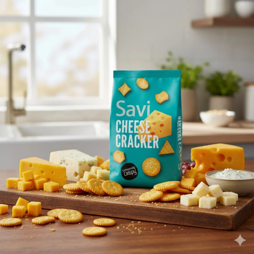 Biscoito Cracker Sabor Queijo Savi Empório Daruma 400g