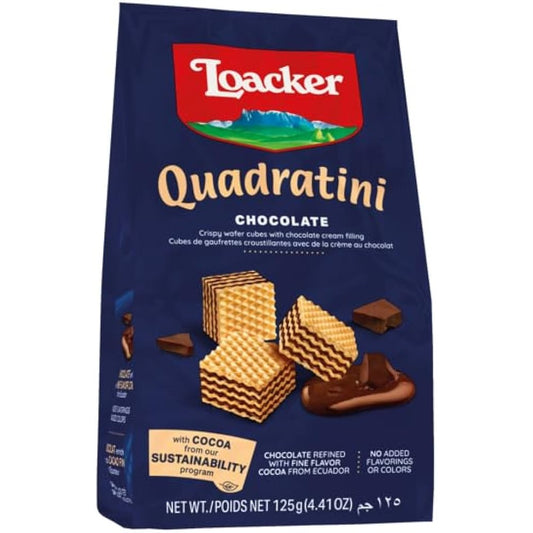 Biscoito Wafer Loacker Quadratini Chocolate 125g