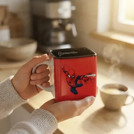 Caneca Cubo Spider-Man Marvel 300ml Zona Criativa