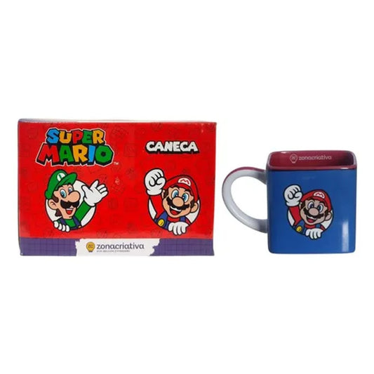 Caneca Cubo Super Mario 300ml Cerâmica Zona Criativa Presente Gamer