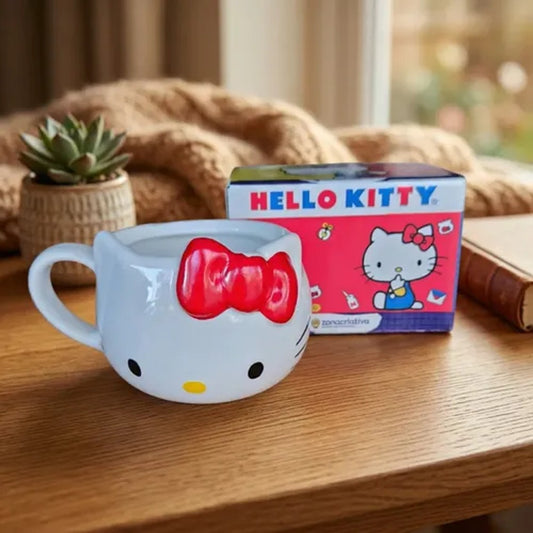 Caneca Hello Kitty 3D 650ml Cerâmica Zona Criativa Porta Trecos Decorativo