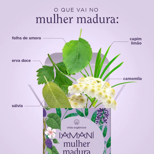 Chá Orgânico Mulher Madura Iamani 22g - Blend de Ervas Selecionadas