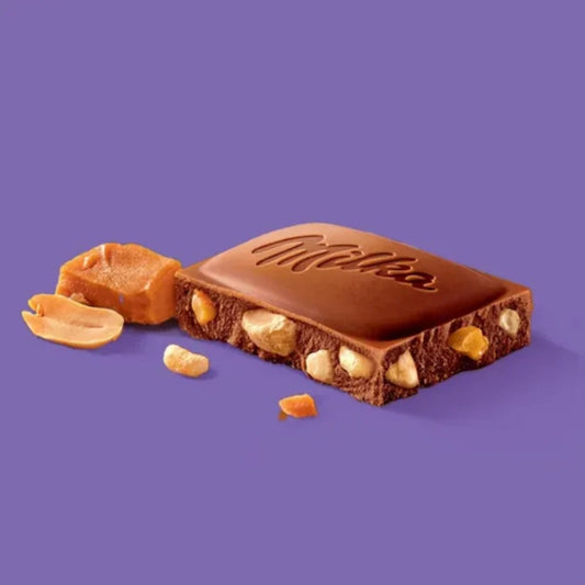 Chocolate Milka Ao Leite com Amendoim e Caramelo Crocante 90g