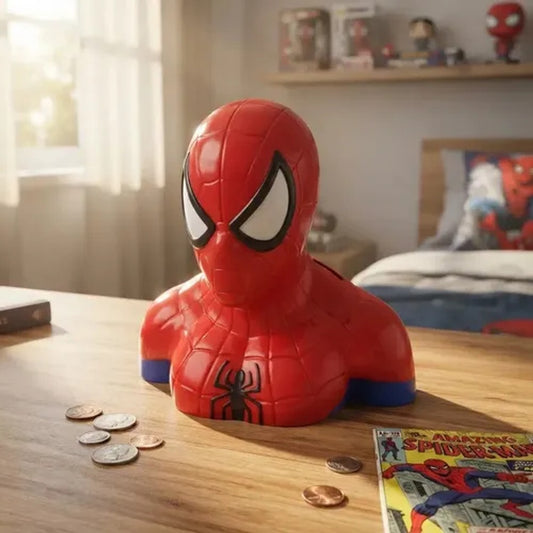 Cofre Spider-Man 3D Zona Criativa Vinil Vermelho 17x18cm