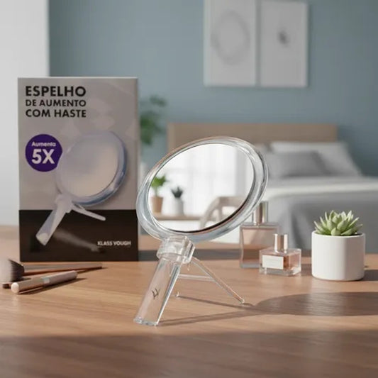 Espelho de Aumento 5x Klass Vough Redondo com Giro 360 Graus 12,5cm