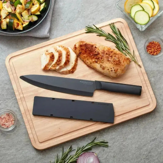 Faca Chef KitchenAid 8 Polegadas Cerâmica Preta com Capa Protetora