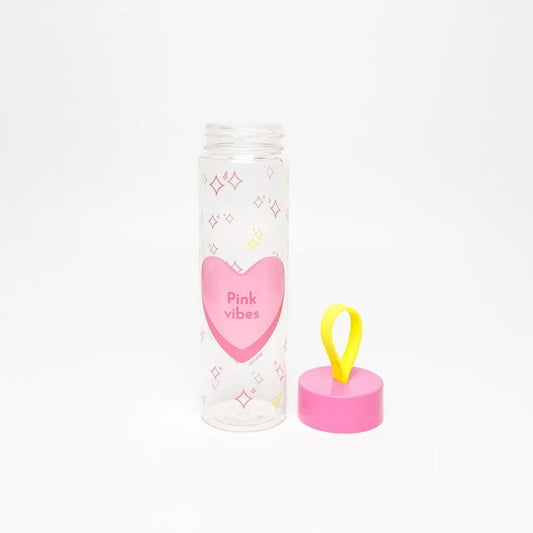 Garrafa Plástica Pink Vibes 500ml LeoArte