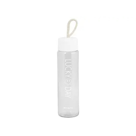 Garrafa de Água Hauskraft Lucky Day Vidro 360ml Branca