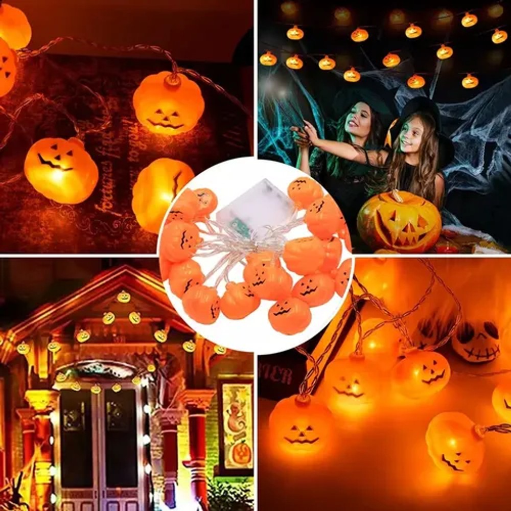 Guirlanda Halloween Abóbora 3m Decoração Festa Silver Festas