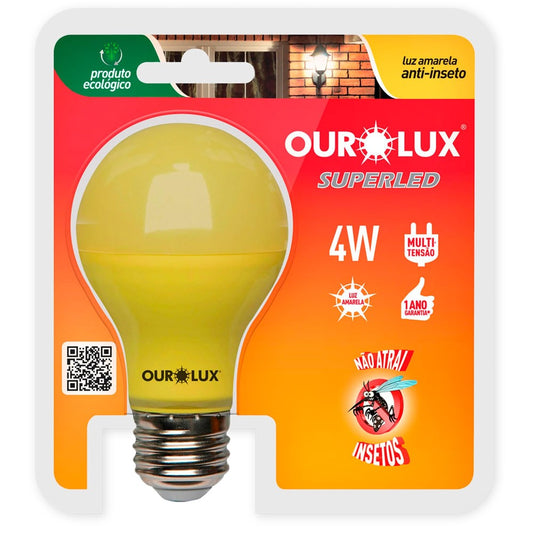 Lâmpada Superled Anti-Inseto Ourolux 4W E27 Bivolt