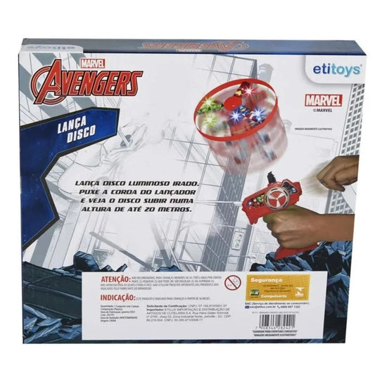 Lançador de Discos Vingadores Marvel Etitoys Brinquedo Infantil