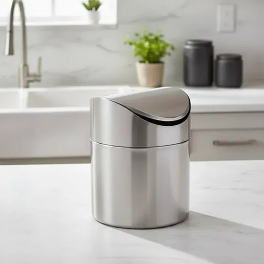 Lixeira de Pia Mimo Style Inox 1,1 Litros 12x12x16cm