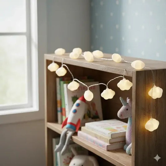 Luminária Infantil Varal de Luz Nuvem Wonder 10 LEDs Empório Daruma