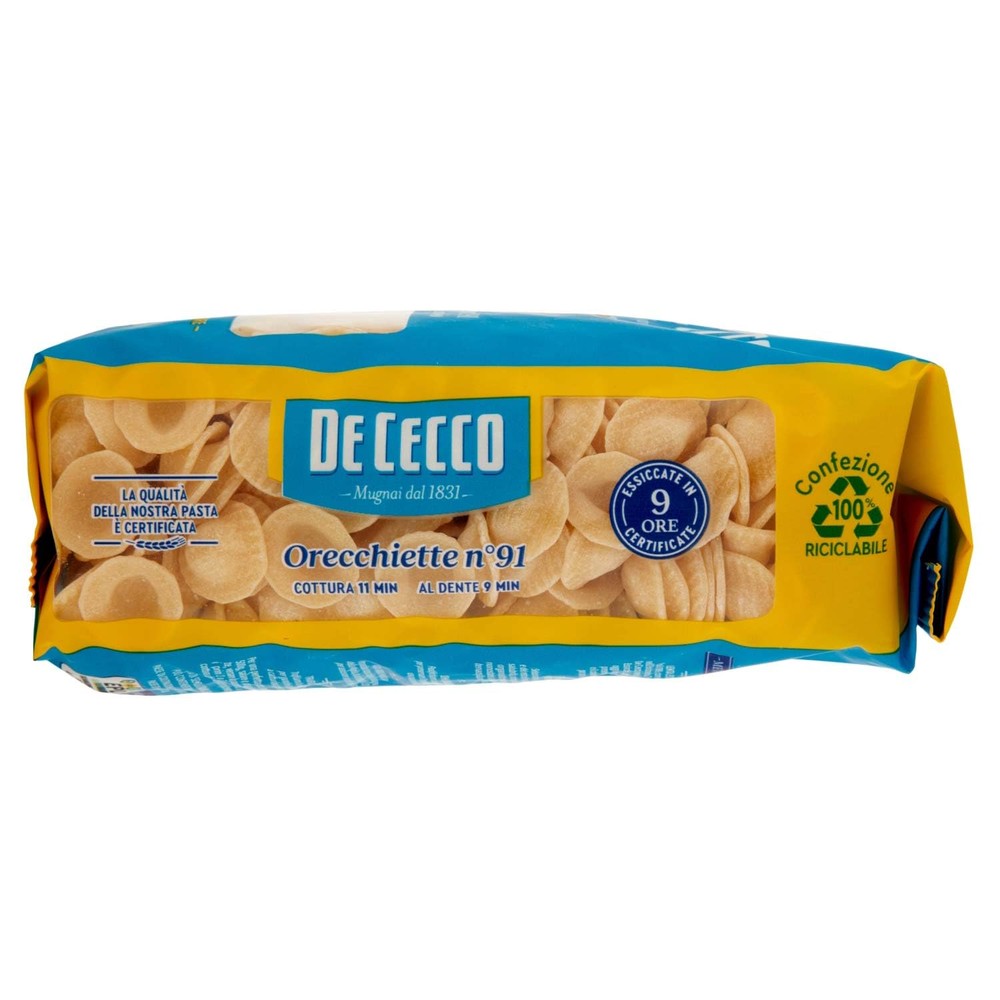 Macarrão Orecchiette N°91 De Cecco 500g - Massa Italiana Premium