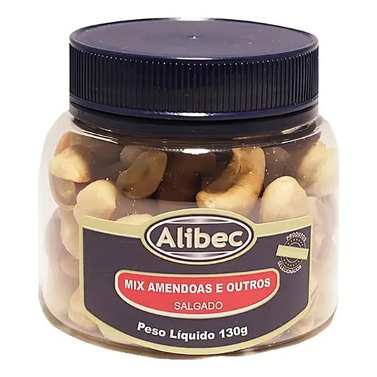 Mix de Amêndoas Salgadas Alibec 130g - Snack Crocante e Saudável