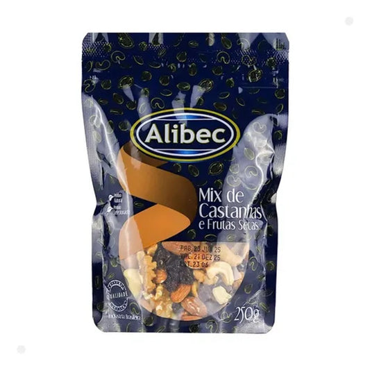 Mix de Castanhas e Frutas Secas Alibec 250g Sem Glúten