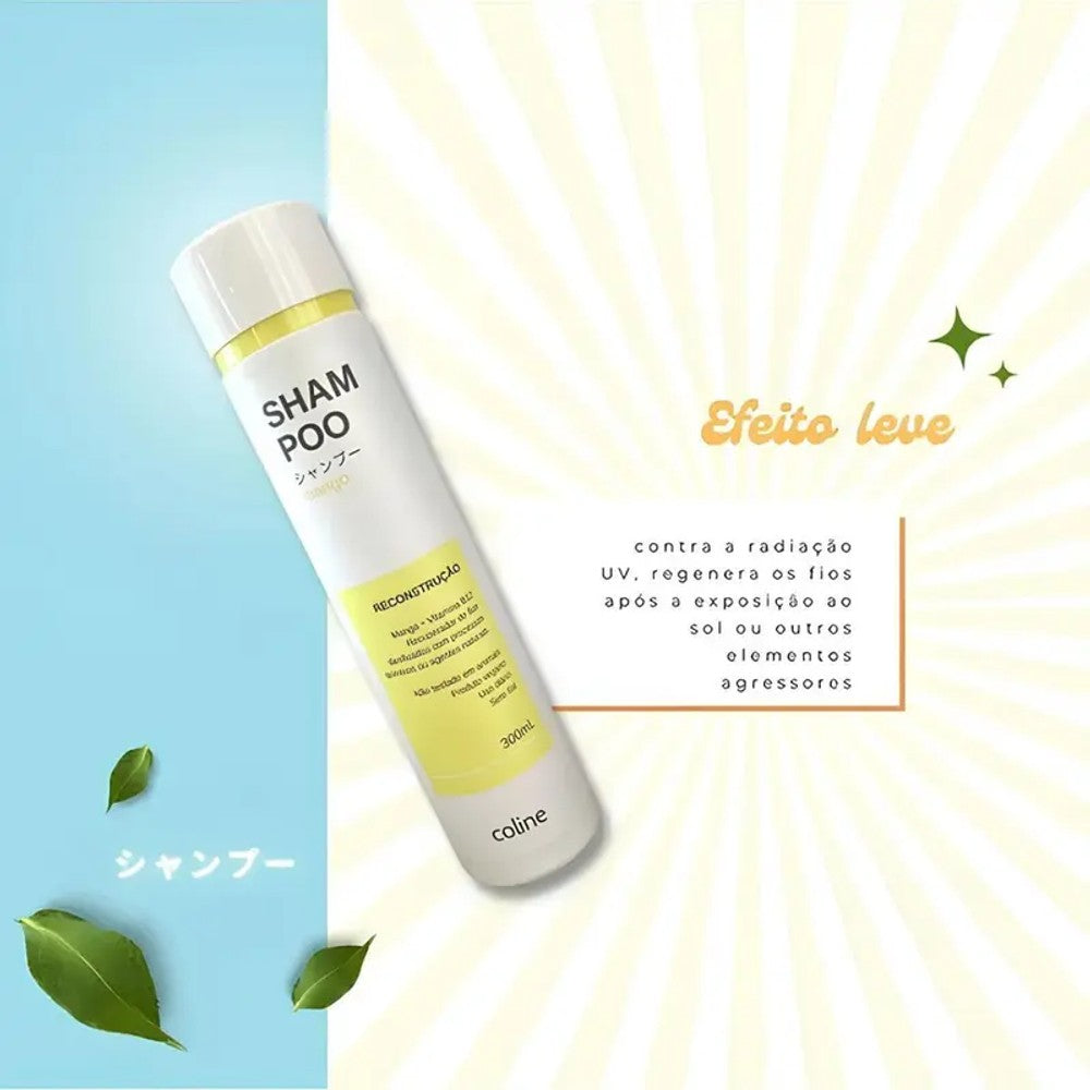 Shampoo Mango Reconstrução Coline 300ml Vegano para Cabelos Danificados