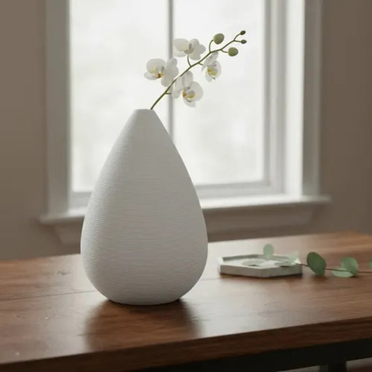 Vaso de Cerâmica Branco Decorativo Empório Daruma 15x15cm
