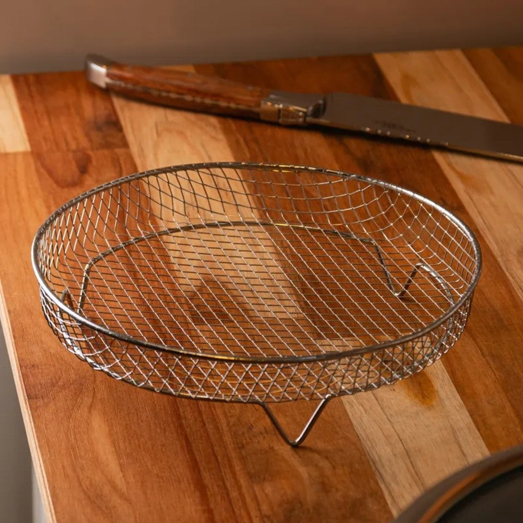 Suporte Redondo em Aço Inox para Air Fryer Wolff Gourmet