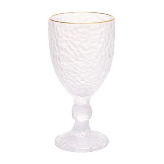 Taca De Agua De Cristal Martelado Com Fio De Ouro Petra 320ml Lyor