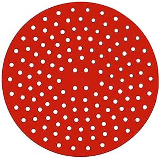 Tapete de Silicone Redondo para Air Fryer Vermelho 20x20x0,2cm