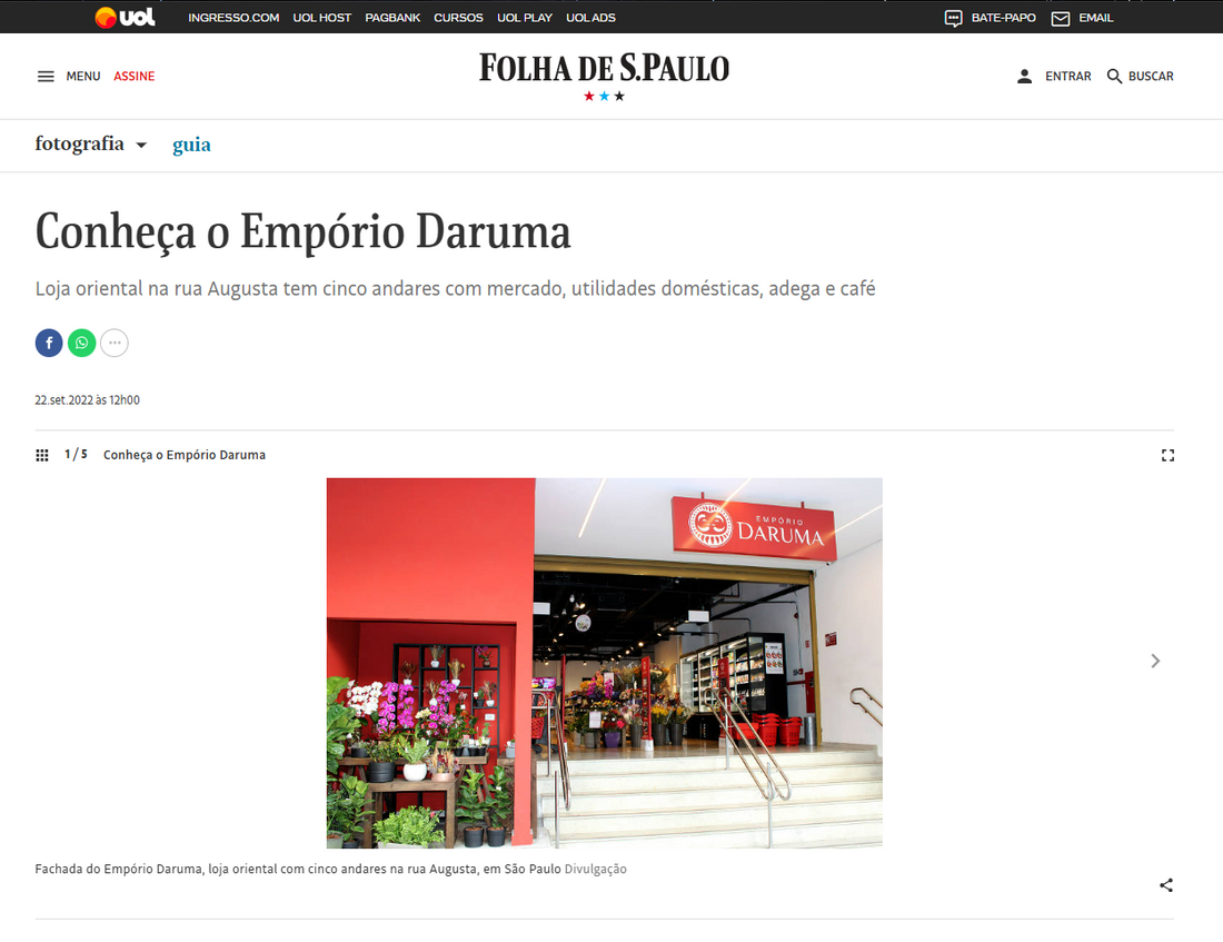 Conheça o Empório Daruma - Folha de São Paulo