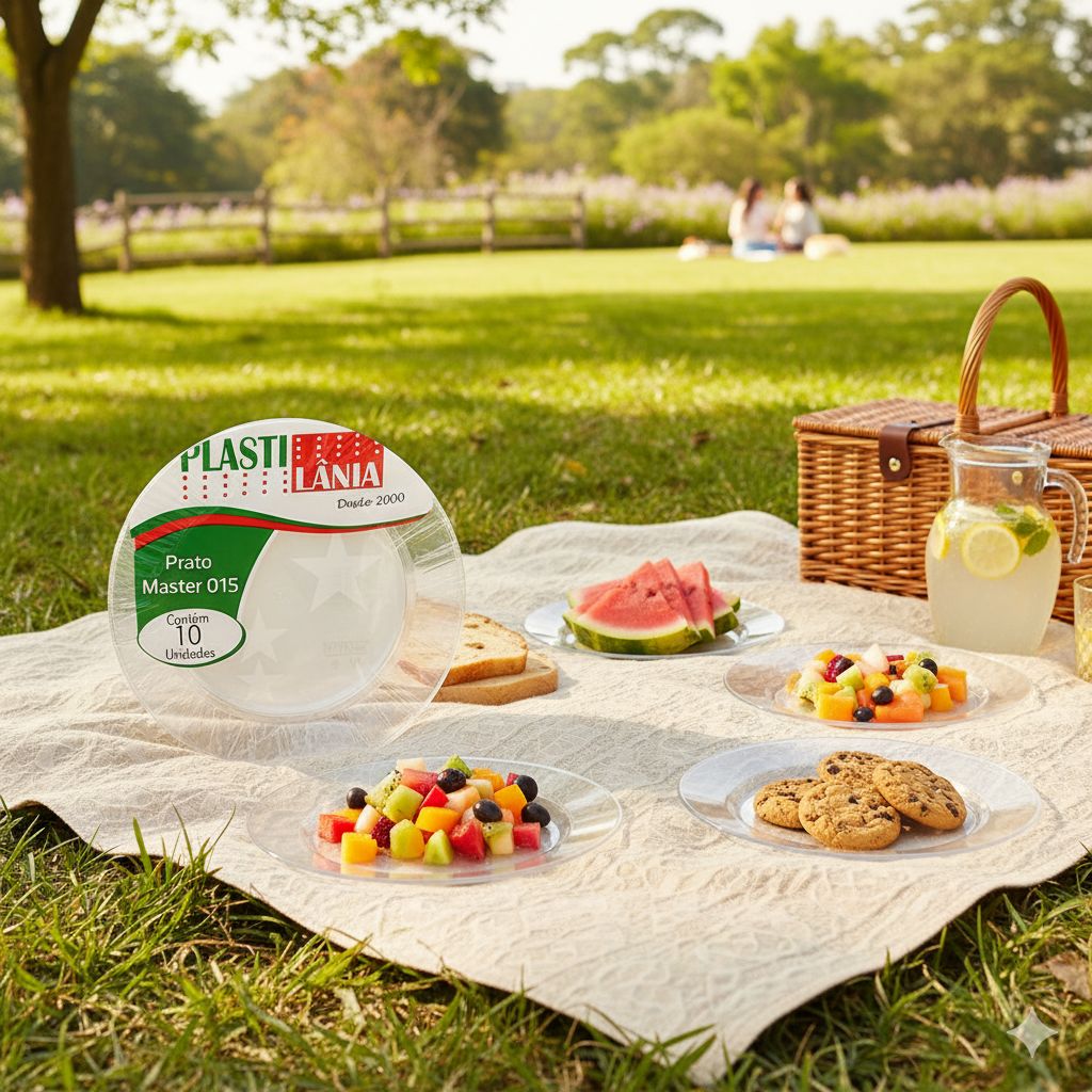 Prato Redondo em Acrílico 15cm com 10 Unidades Plastilânia