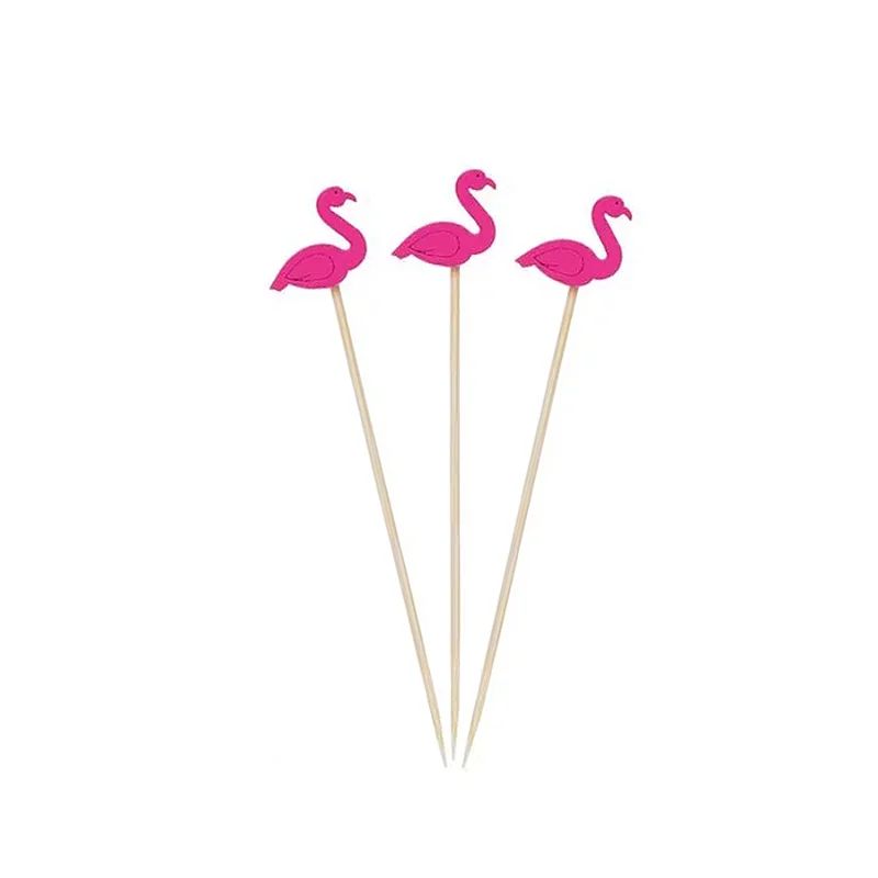 Espeto De Bambu Para Petisco Flamingo Com 20 Art Lille