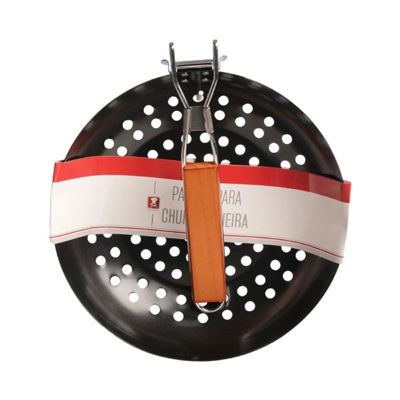 Grelha para Churrasqueira com Cabo Dobrável Redonda 28cm
