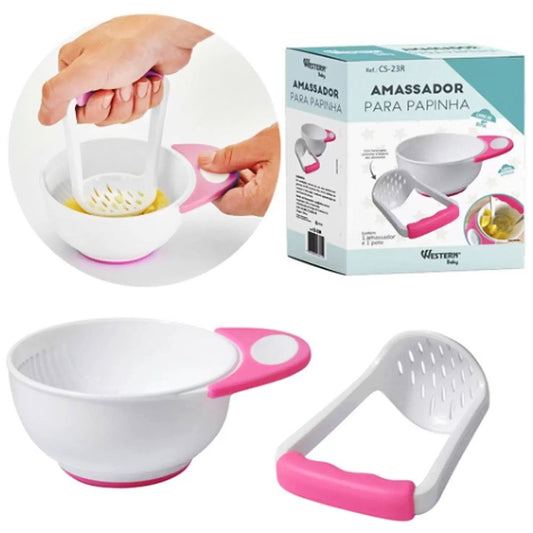Amassador para Papinha Rosa 15x6cm Western Baby