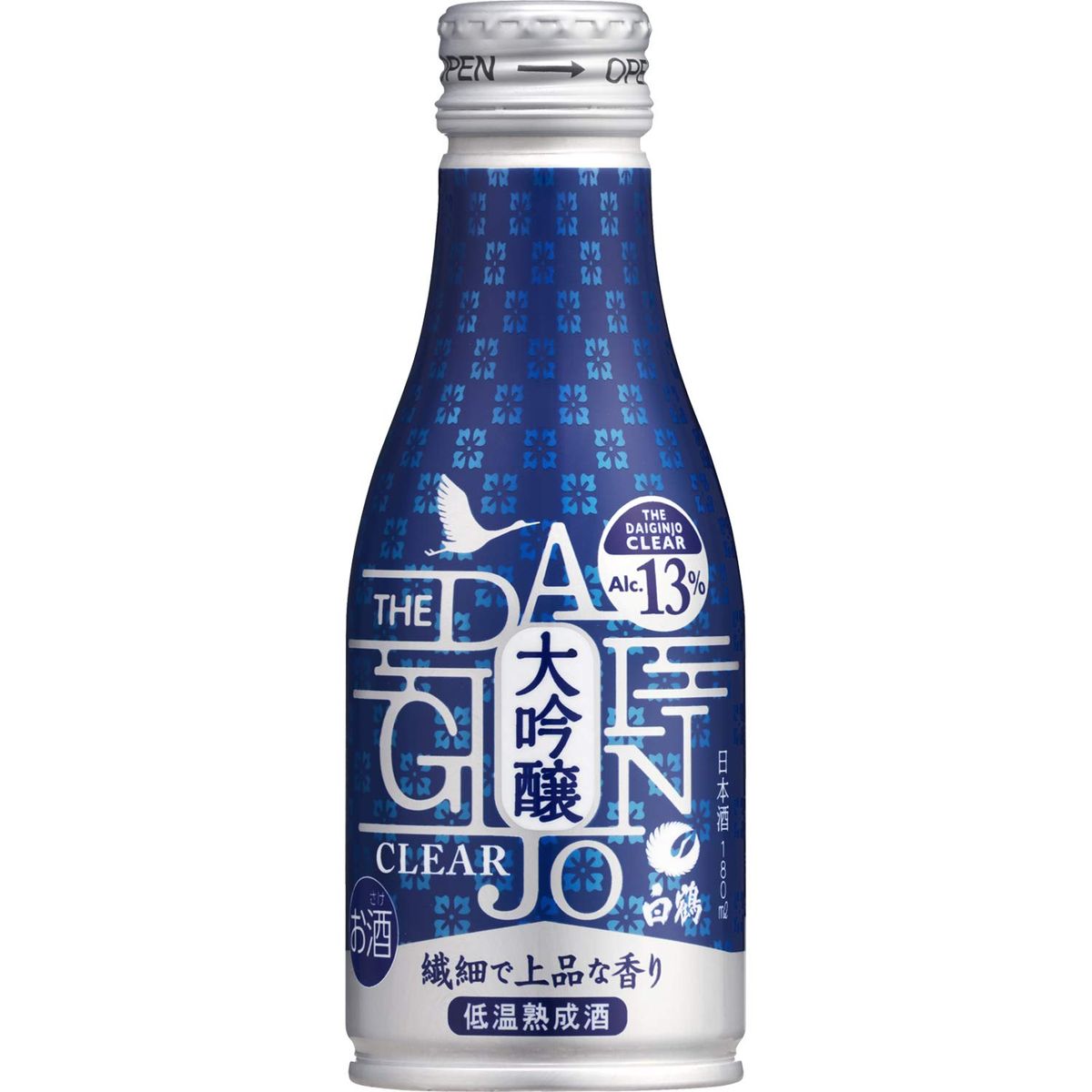 Sake Hakutsuru Daiginjo Clear Botle Lata 180ml