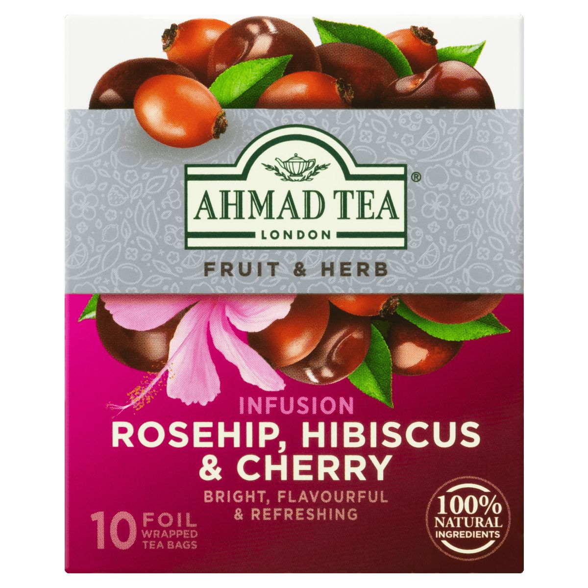 Chá Misto de Rosa Silvestre Hibisco e Cereja 20g Ahmad Tea