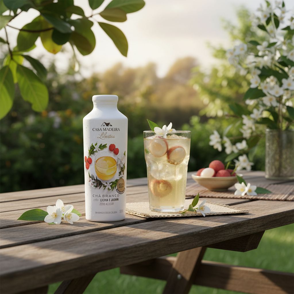 Chá Branco com Lichia e Jasmin 500ml Casa Madeira