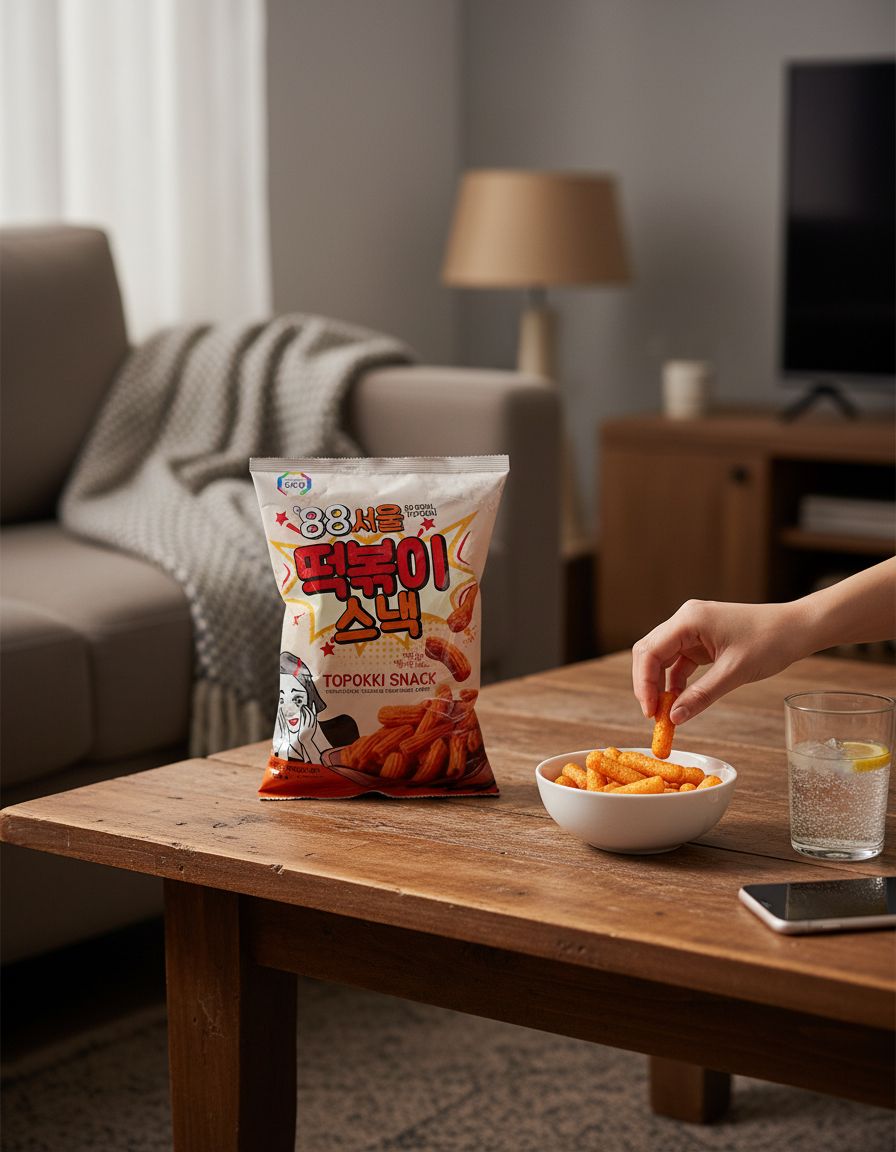 Salgadinho de Arroz Doce e Picante Topokki 130g Surasang