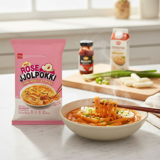 Massa de Arroz com Macarrão Molho Rosé Jjolppokki 355g Wang