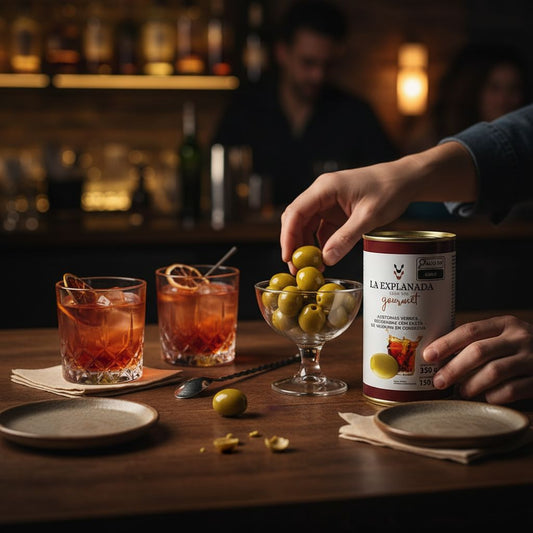 Azeitonas Verdes Recheadas com Pasta de Negroni em Conserva 350g La Explanada