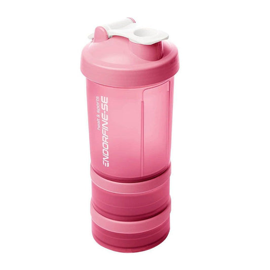 Garrafa Shaker 3 em 1 de Plástico Performance Rosa 650ml Lyor