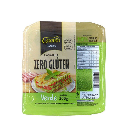 Massa Verde Para Lasanha Sem Gluten 300g