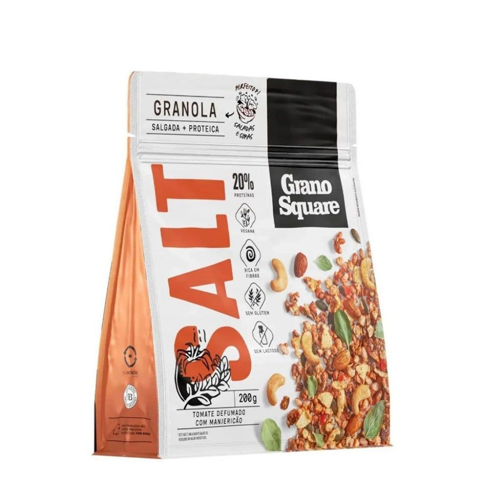 GRANOLA SALT TOMATE DEFUMADO COM MANJERICAO 200G GRANO SQUARE