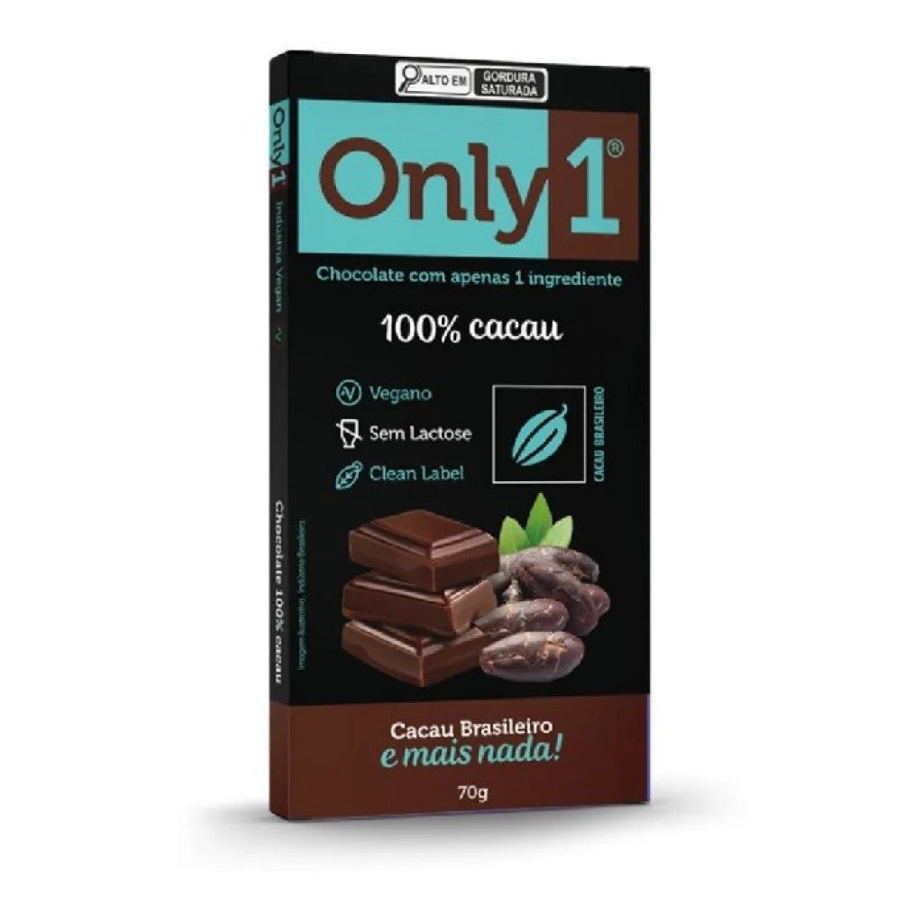 Chocolate 100% Cacau 70g  Only1