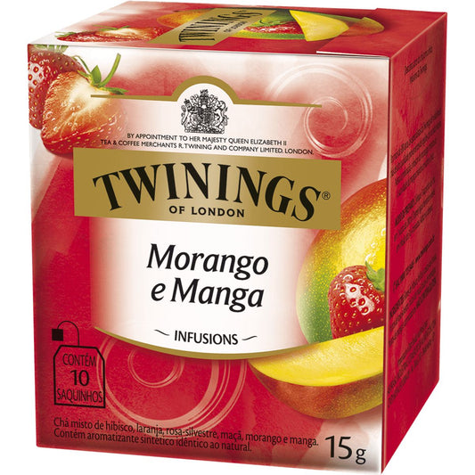 Chá Morango e Manga com 10 Sachês 15g Twinings