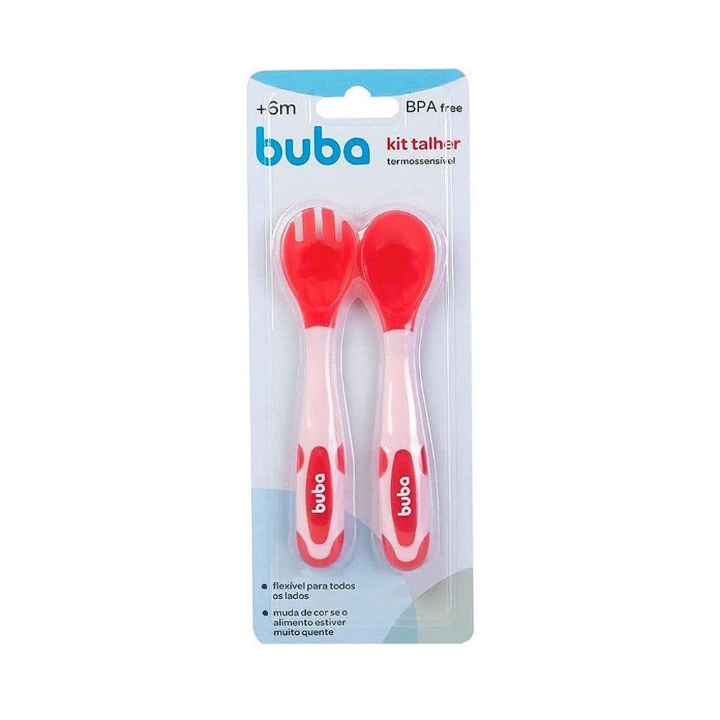 Kit Talheres Termossensiveis Rosa Buba