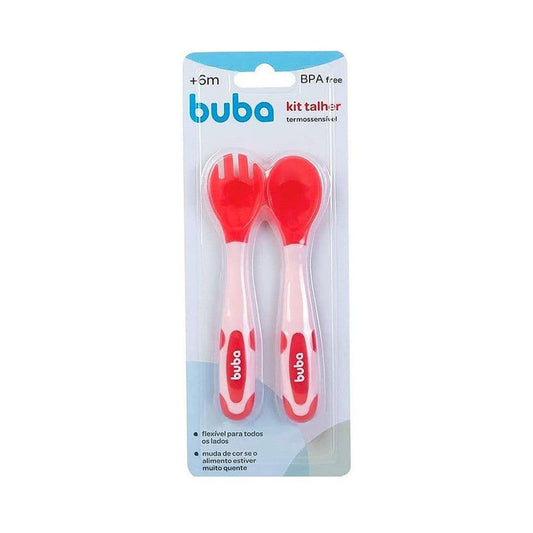 Kit Talheres Termossensiveis Rosa Buba