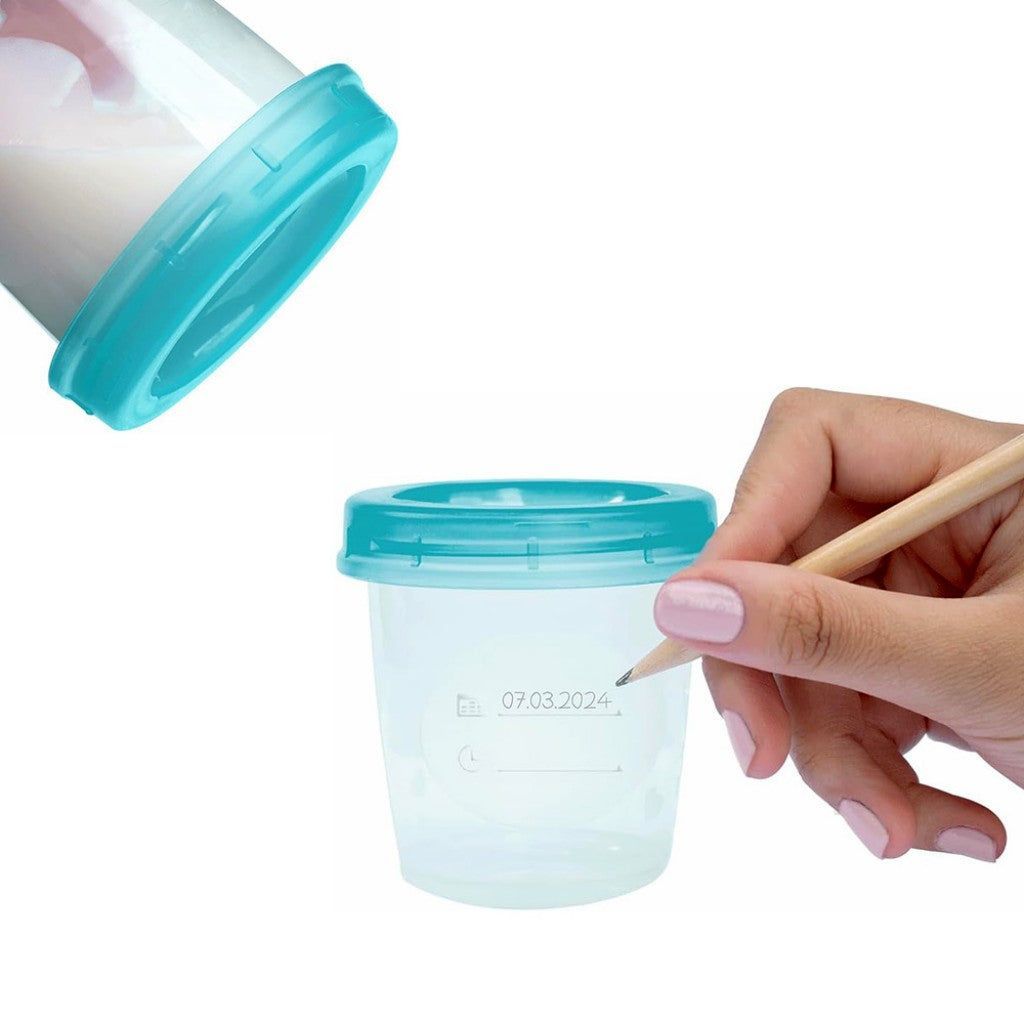Kit 6 Potes para Armazenar Leite Materno Buba