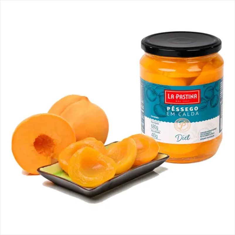 Pêssego em Calda com Amendoa Diet 680g La Pastina