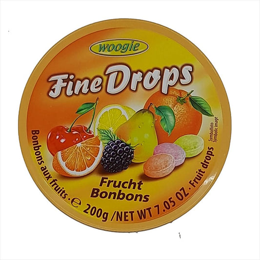 Balas de Frutas Tropicais Fine Drops 200g Woogie