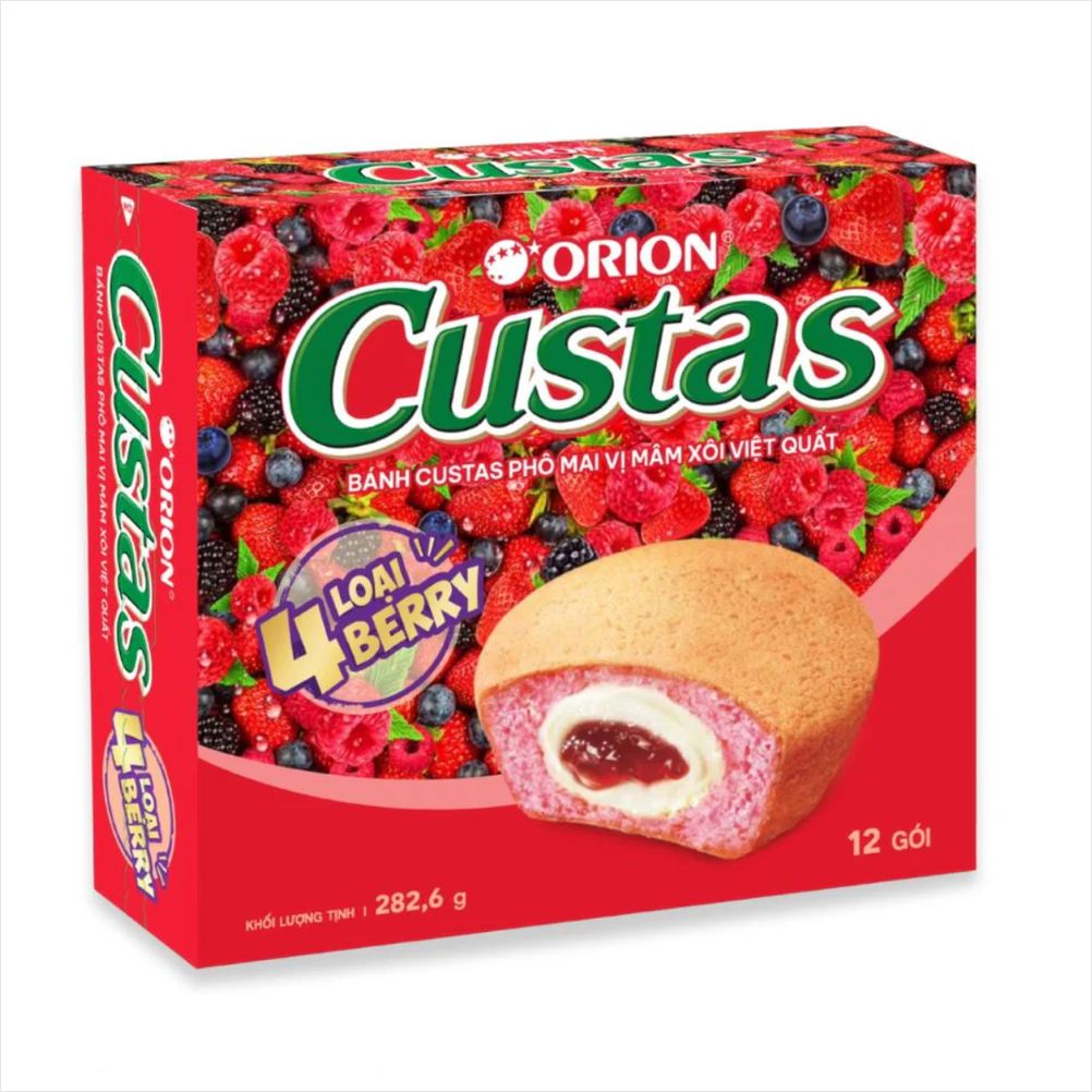 Bolo com Recheio Cremoso Sabor Frutas Vermelhas Tipo Custard 282,6g Orion