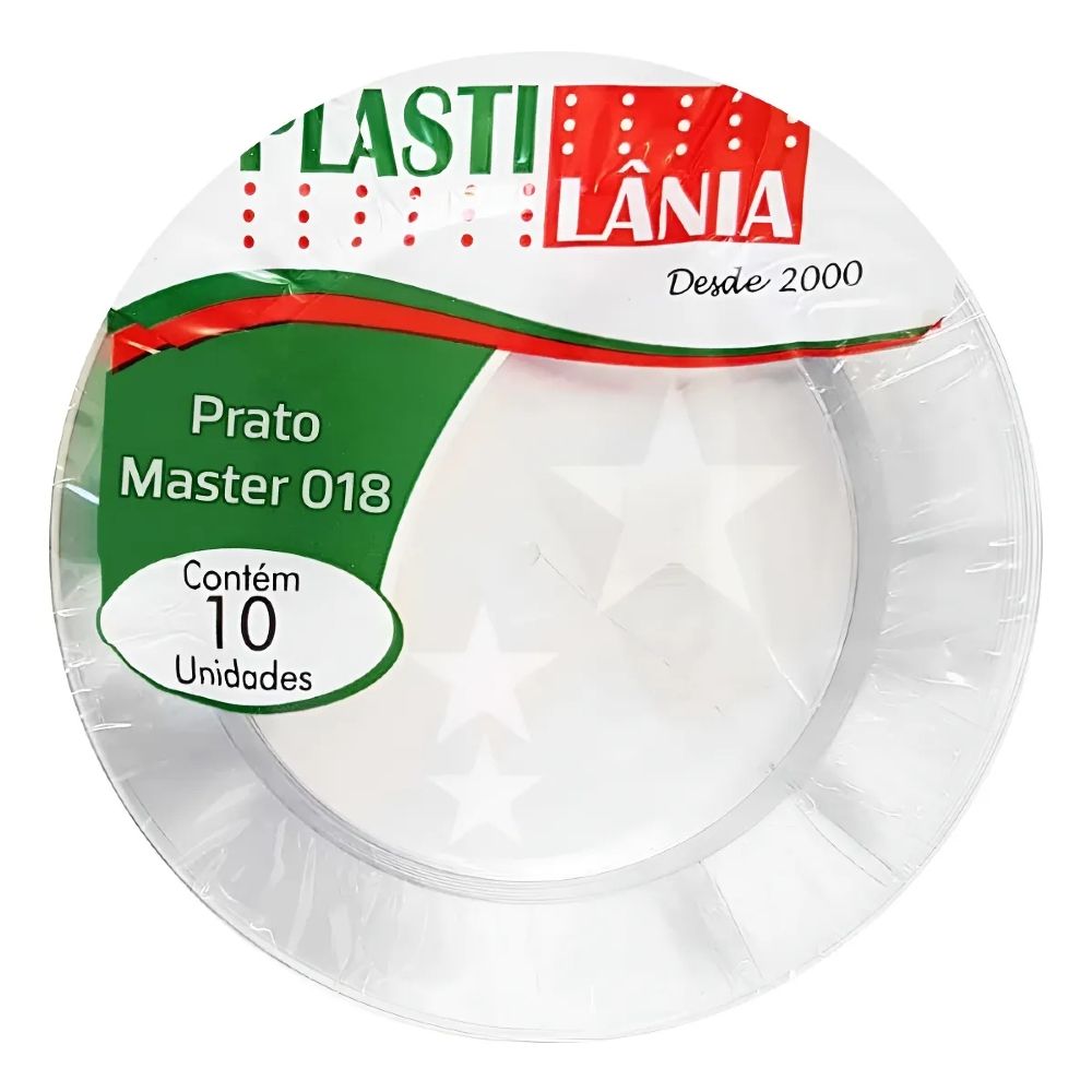 Prato Redondo em Acrílico 18cm com 10 Unidades Plastilânia