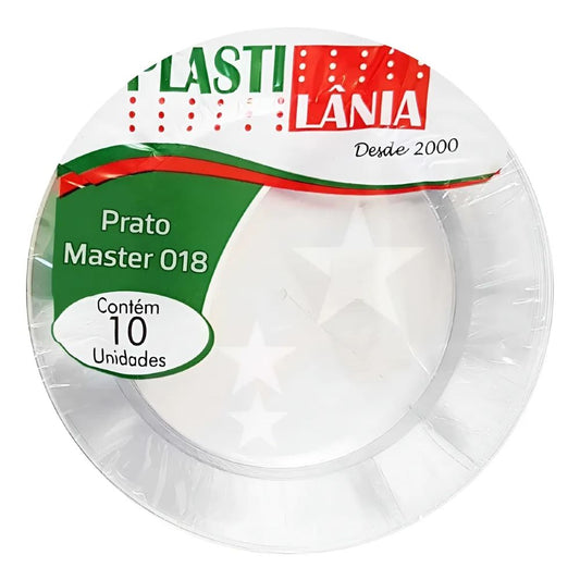 Prato Redondo em Acrílico 18cm com 10 Unidades Plastilânia