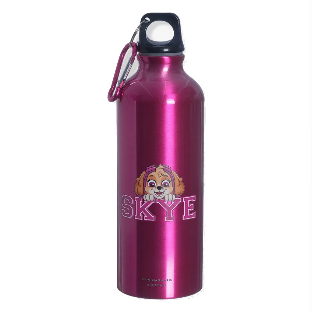 Garrafa de Alumínio Rosa com Mosquetão Patrulha Canina 500ml Zona Criativa
